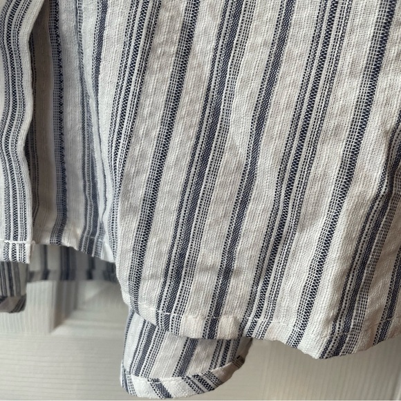 New Commense Gray Striped Shorts Set S US 6 Long Sleeves Pockets Oversized NWT - Picture 6 of 16